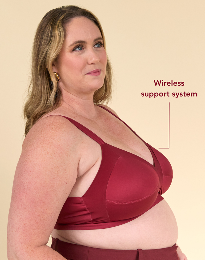 model_1_name wearing merlot bra - Image 2