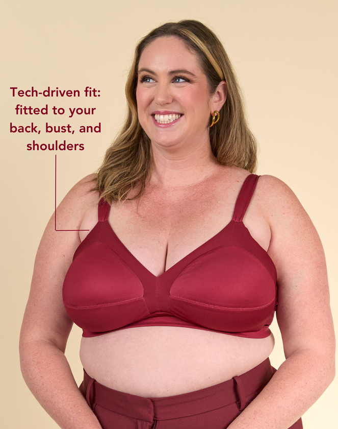 model_1_name wearing merlot bra - Image 1