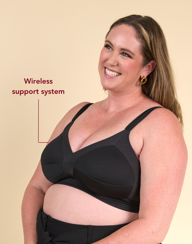 model_1_name wearing black bra - Image 2